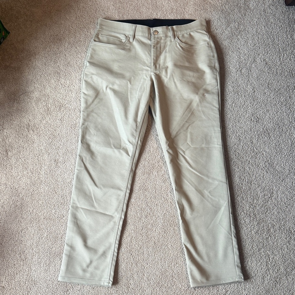 Classic Straight-Leg Pants in Light Tan